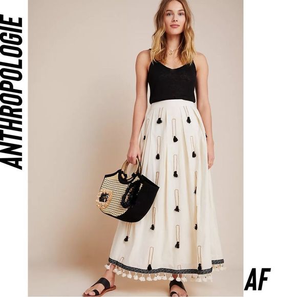 Anthropologie Dresses & Skirts - ANTHROPOLOGY MARLEY TASSELED MAXI SKIRT NEW MEDIUM